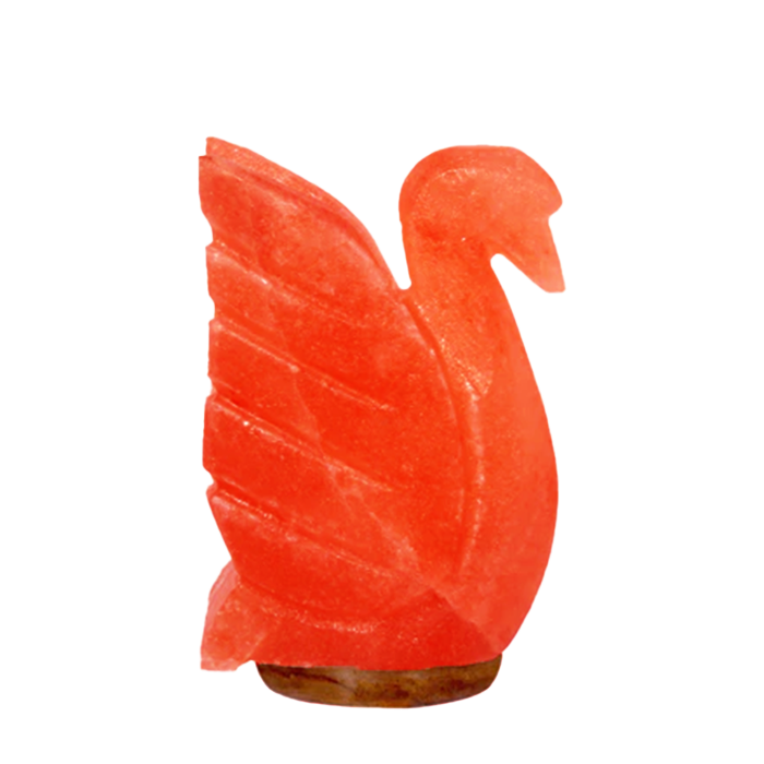 Crafted salt lamp wholesale swan shape carved from natural Himalayan salt for warm ambient lighting and decorative interior use