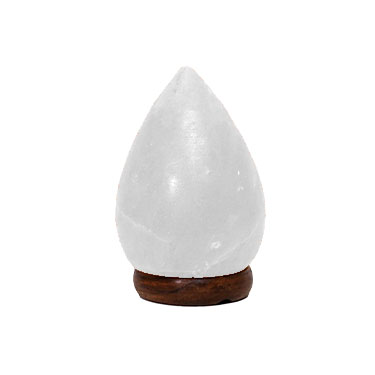 Drop shape white Himalayan salt lamps from Pakistan made of natural crystal salt glowing with soft warm light for home décor, gifting, and wholesale export