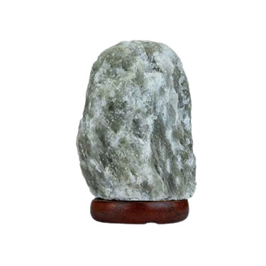 Natural gray Himalayan salt lamp handcrafted from genuine Himalayan salt for homes, offices, spas, and retail businesses.